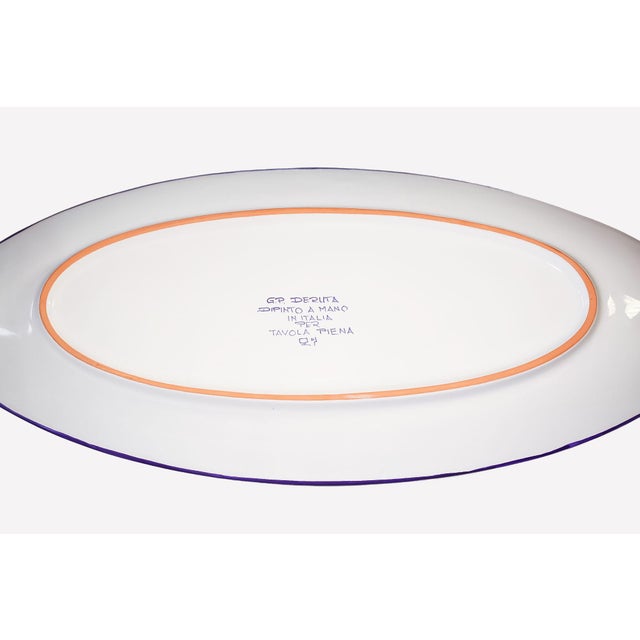 2020s Intreccio Oval Serving Platter | Hand-Painted Italian Serving Platter From Deruta For Sale - Image 5 of 5