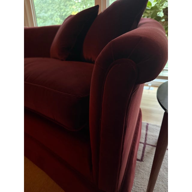 Mid Century Rolled-Arm Curved Sofa For Sale - Image 4 of 10