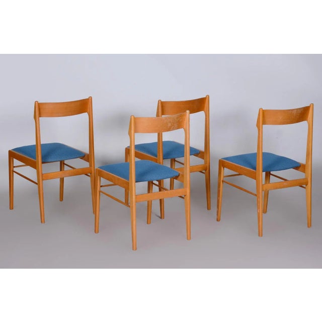 Mid-Century Beech Dining Chairs attributed to Dyha Brno, 1950s, Set of 4 For Sale - Image 4 of 12