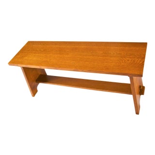 Gustav Stickley Arts and Crafts Fireside Bench For Sale