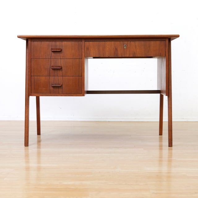 Mid-Century Modern 1960s Danish Modern Teak Desk For Sale - Image 3 of 8