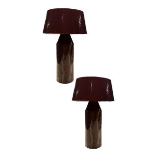 Set of 2 Rechargeable Marron Ricotta Lamps For Sale