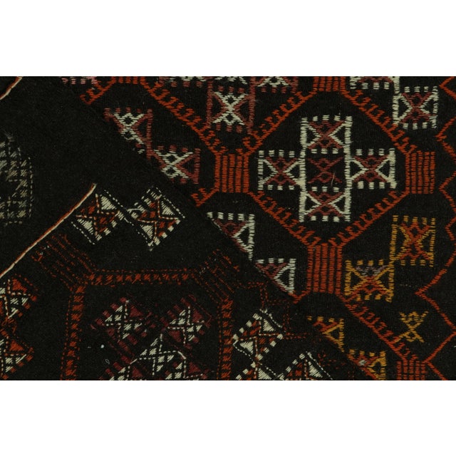 Vintage Cecim Kilim Tribal Rug in Brown, Orange, Multicolor Geometric Patterns For Sale In New York - Image 6 of 6