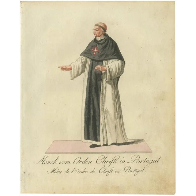 Schwan, Monk of the Order of Christ in Portugal, 18th Century, Engraving For Sale - Image 6 of 6
