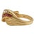 Vintage Natural Ruby and Natural Diamond 14k Solid Yellow Gold Ring, Size 5.5 For Sale - Image 4 of 8