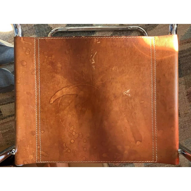 Mid-Century Modern Chairs in Cognac Brown Leather, 1970s, Set of 2 For Sale - Image 11 of 12