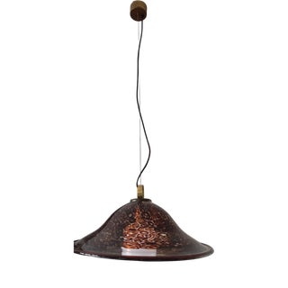 Tobacco Murrine Pendant Light in Murano Glass by Ercole Barovier, 1980s For Sale