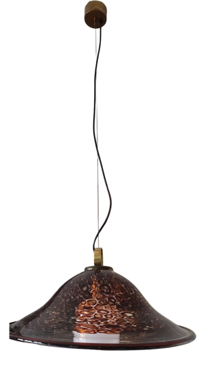 Tobacco Murrine Pendant Light in Murano Glass by Ercole Barovier, 1980s