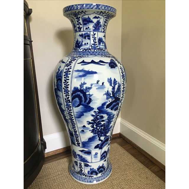 Ming Style Blue and White Floor Vase Chairish