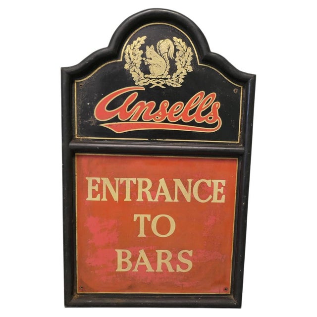 Gold Ansells Advertising Pub Entrance Sign, 1960 For Sale - Image 8 of 8