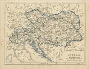 Antique Map of Austria by Lowry, 1852