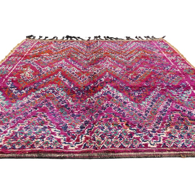 Tribal Vintage Zayane Beni M'Guild Moroccan Rug, 05'08 X 07'11 For Sale - Image 3 of 10