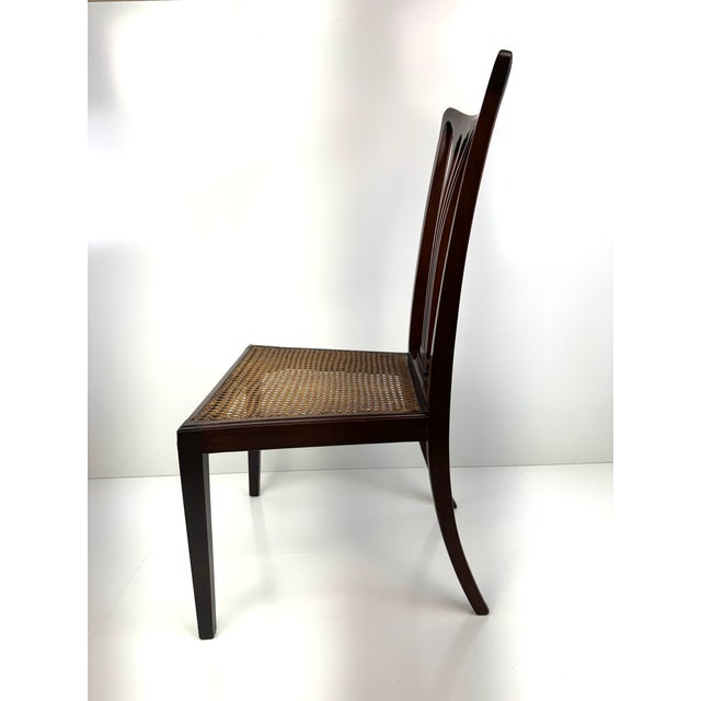 Antique Federal Style Mahogany Chair With Cane Seat and Shield Back Detail For Sale - Image 11 of 12