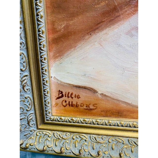 1960s Vintage Mid Century Still Life Oil Painting in Gold Gilt Frame For Sale - Image 6 of 10