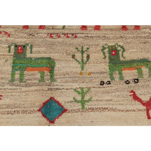 Rug & Kilim Vintage Pictorial Animal Gabbeh Rug by Rug & Kilim, Afghanistan, 1950-1959 For Sale - Image 4 of 10