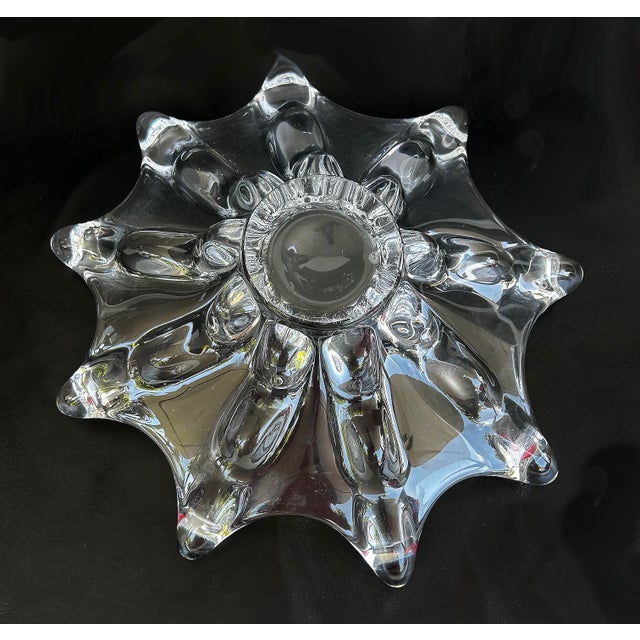 1970s French Art Vannes Blown Glass Crystal Decorative Bowl 1970s For Sale - Image 5 of 8