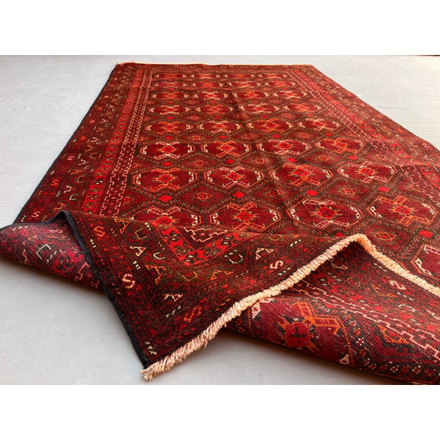Vintage Afghan Ersari Turkmen All-Over Gul Rug - 7'8" X 4'1" For Sale - Image 12 of 12
