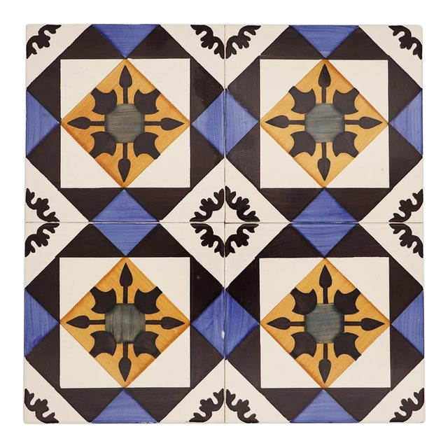 1940s Set of Four Geometric Tiles, Portuguese For Sale