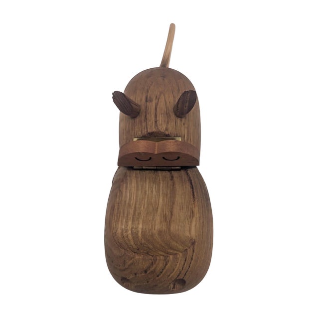 1950s Wood Hippopotamus Pen Rest and Trinket Box For Sale - Image 9 of 11