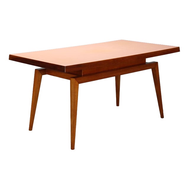 Oak Wood Table with Colored Top, 1960s For Sale