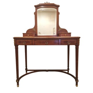 19th Century Louis XVI Vanity With Beveled Mirror For Sale