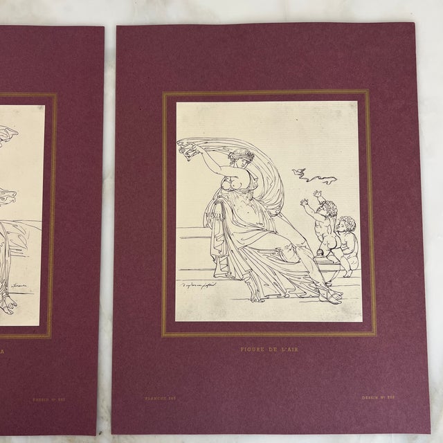 Metal Vintage French 1953 Neoclassical Style Louis David Prints - Series of 3 For Sale - Image 7 of 9