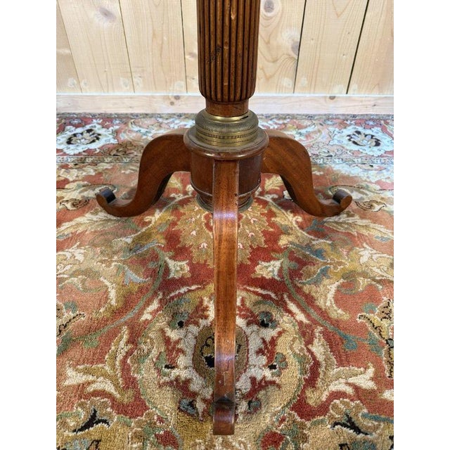 Tripod Pedestal Table with Carved Top For Sale - Image 3 of 8