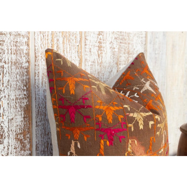 Nitya Antique Indian Folk Pillow For Sale In Los Angeles - Image 6 of 10
