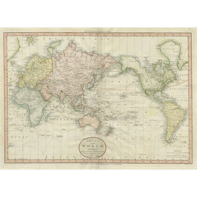 Map of the World as Planisphere, 1799 For Sale