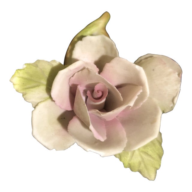 Vintage 1980s Ceramic Rose Made in Italy For Sale