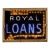 Vintage Royal Loans Single Sided Porcelain Neon Sign For Sale