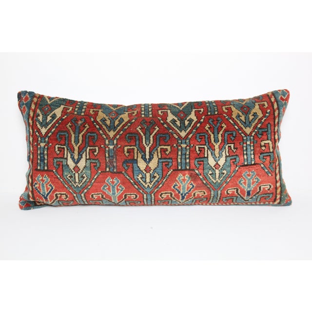 Here i am listing a 100% Handmade double knotted rug pillow cover, made from antique Caucasian Kazak tribal carpet rug....