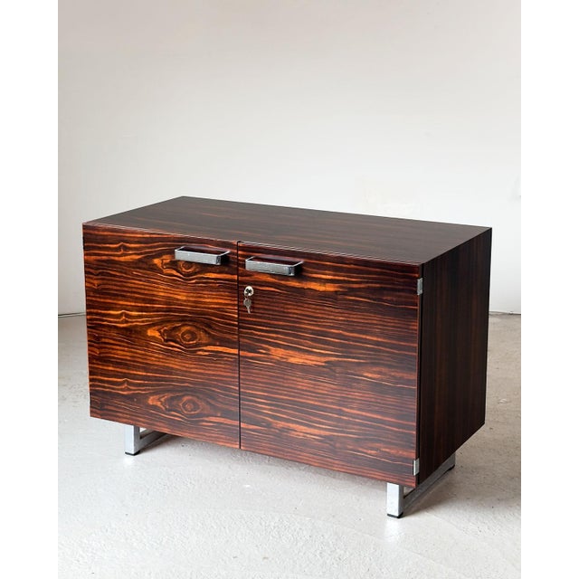 Wood Rosewood & Chrome Gordon Russell Prestige Range Cabinet attributed to Trevor Chinn & Ray Leigh, 1975 For Sale - Image 7 of 10