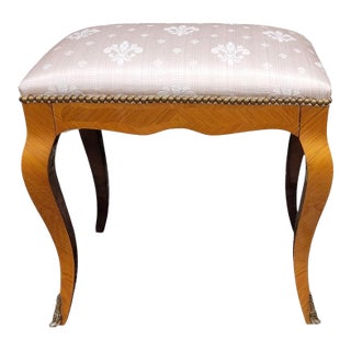 Vintage French Satinwood Stool For Sale