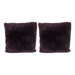Custom Handmade Pillows in Luxe Smoked Amethyst Loro Piana Cashmere - a Pair For Sale