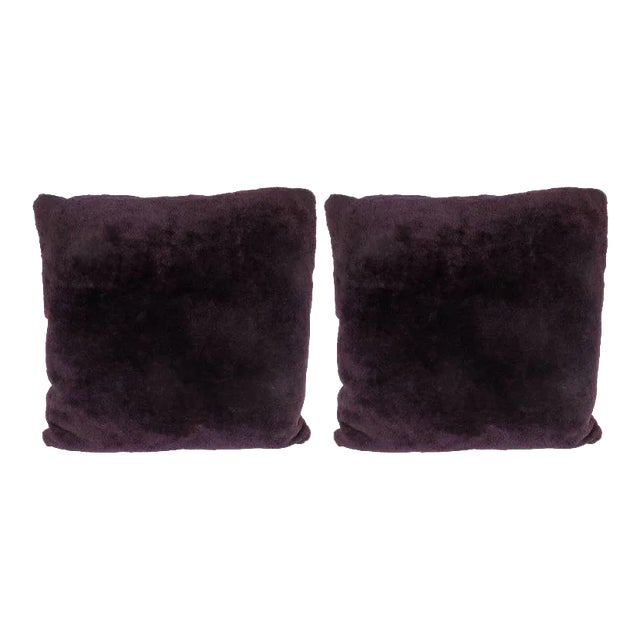 Custom Handmade Pillows in Luxe Smoked Amethyst Loro Piana Cashmere - a Pair For Sale