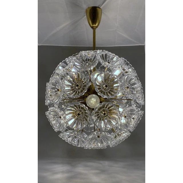 Metal Vintage German Ball Pendant Lamp from VEB Kristallleuchte Ebersbach, 1960 For Sale - Image 7 of 7