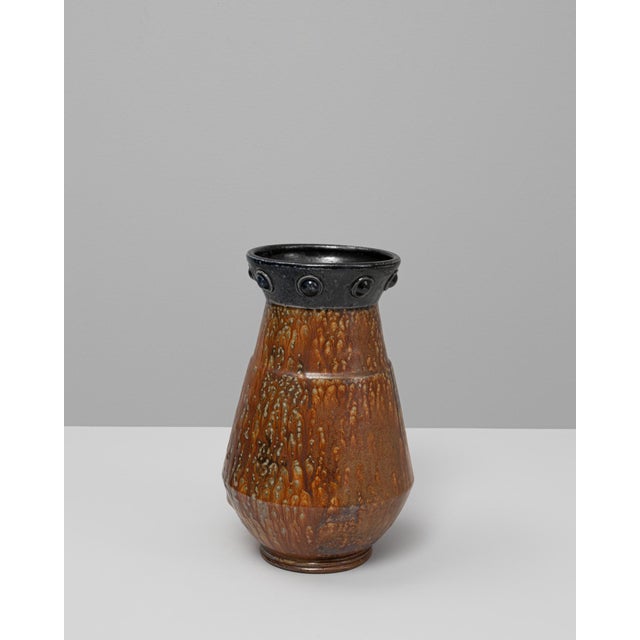 Mid-Century Modern 20th Century European Drip Glaze Ceramic Vase For Sale - Image 3 of 18