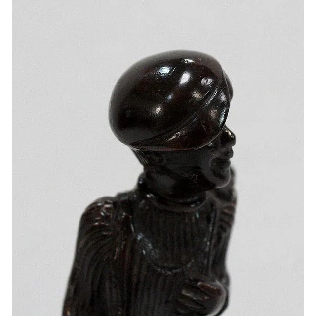 Metal Bronze Golf Caddy Sculpture, Late 19th Century For Sale - Image 7 of 18