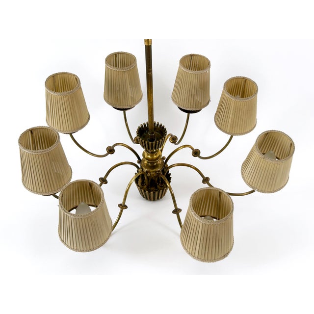 Mid-Century 8-Armed Chandelier from Vereinigte Werkstätten München, Germany, 1950s For Sale - Image 17 of 18