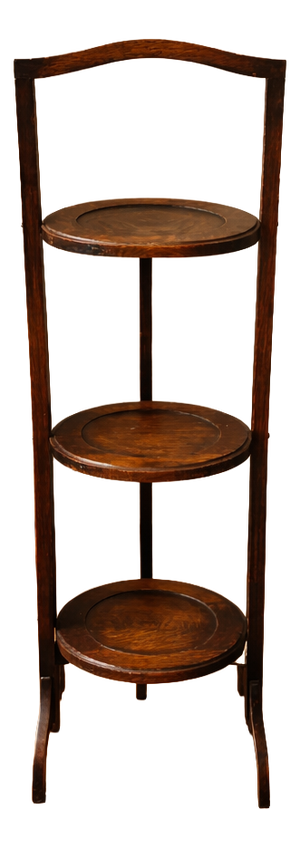 Vintage 3-Tier Cake Stand in Dark, 1920s