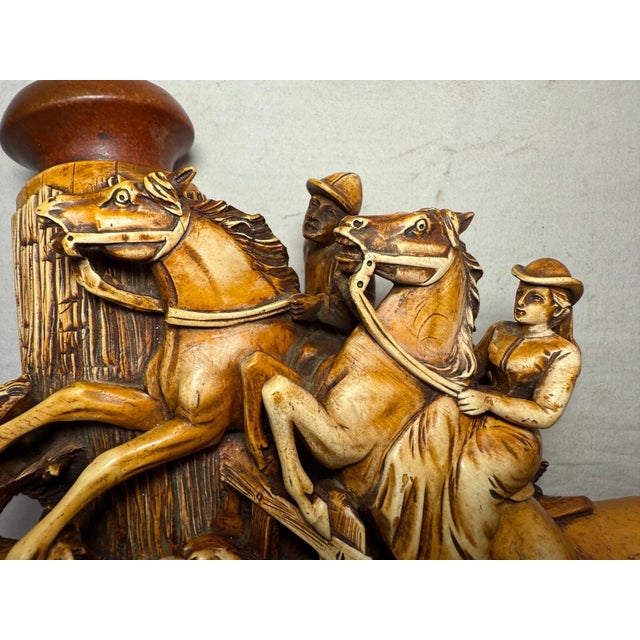 Huge Antique 19th Century Hand Carved Man Lady Horse Dog Meerschaum Smoking Pipe For Sale - Image 10 of 16