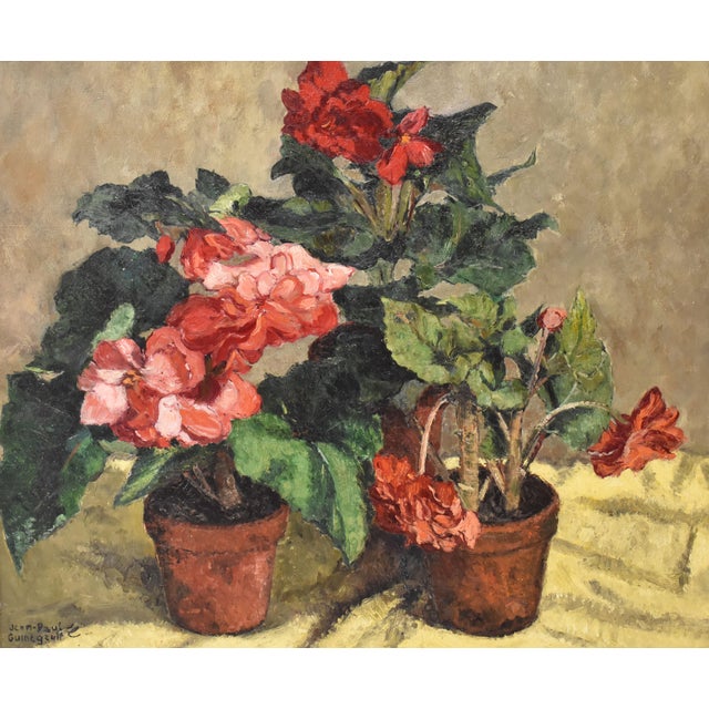 Guinegault Jean Paul, Vase of Spring Flowers, 20th Century, Oil Painting on Canvas, Framed For Sale - Image 3 of 11