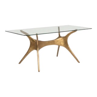 Mid-Century Modern Organico Dining Table With Bronze Base For Sale
