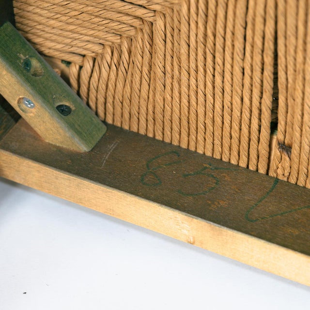 Forest Green Odessa Dining Chairs and Extendible Table in Stained Birchwood and Danish Cord, 1970s, Set of 7 For Sale - Image 8 of 18