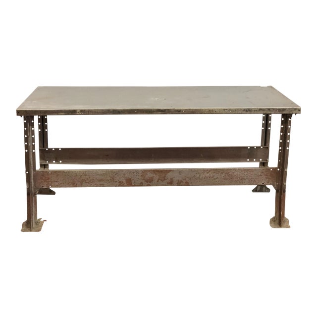 1940s Industrial Steel/Metal Worktable For Sale