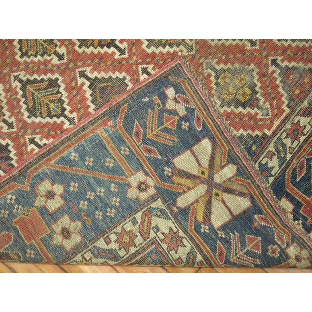 19th Century Rustic Caucasian Tribal Throw Rug - 3'9" x 4'11" For Sale - Image 13 of 18