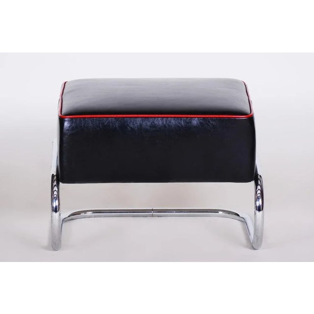 Black Bauhaus Black Tubular Stool by Robert Slezak, 1930s For Sale - Image 8 of 9