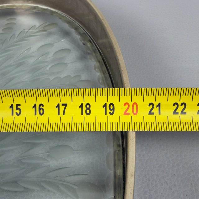 Oval Tray in 800 Silver and Satin Crystal For Sale - Image 13 of 15