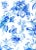Original Blue and White Painting, Floral Summer Pattern Watercolor by Kathleen Ney For Sale